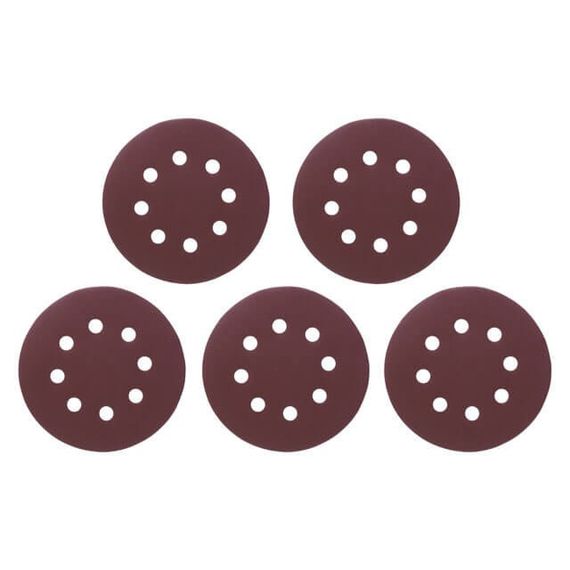 Круг наждаковий самоклейний 125 мм з отворами, папір класу С, К240, 5 од. INTERTOOL BT-0591