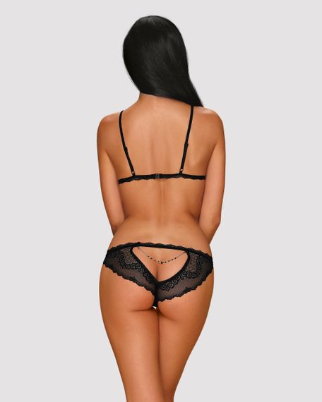 Сексуальний комплект із відкритими сосками Obsessive Millagro 2-pcs set black S/M | Зображення 1