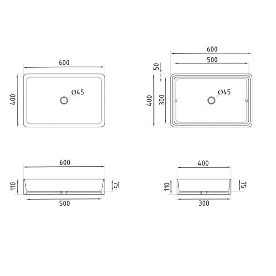 Раковина-чаша Qtap Tern 600x400x110 White QT171180841W | Зображення 1