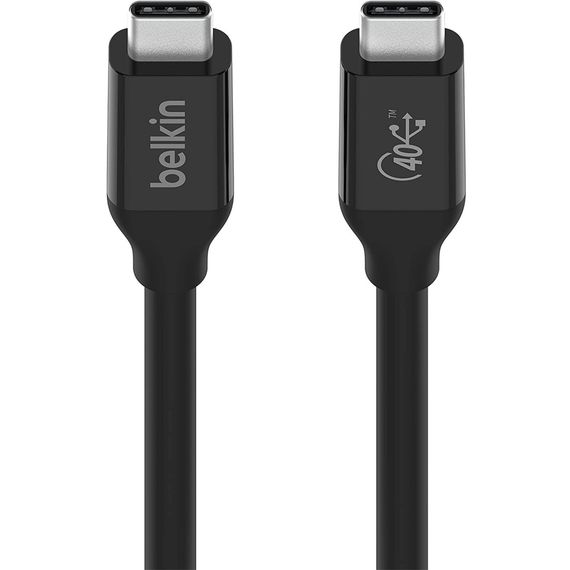 Дата кабель USB-C to USB-C 0.8m USB4 40Gbps 100W Black Belkin (INZ001BT0.8MBK) | Зображення 3