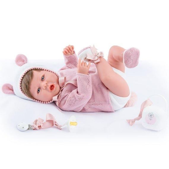 Іспанська Вініл Cиліконова Лялька Реборн Новонароджене Немовля 3D Розпис Marina & Pau Дівчинка Martina Teddy Reborn з Волоссям 45