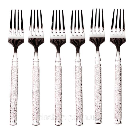 Набор десертных вилок 6 штук из нержавеющей стали 15.5 (см) Серебро HP-8-36 | Зображення 1