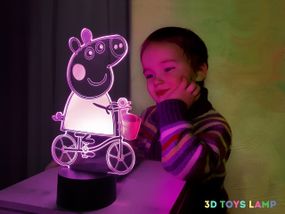 3D светильник ночник с пультом "Свинка Пэппа" 3DTOYSLAMP