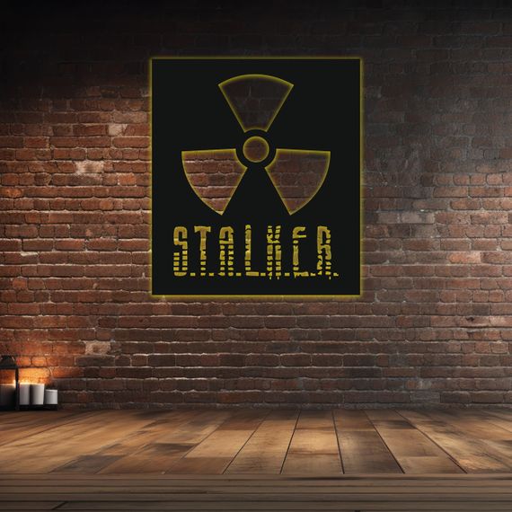 Панно декоративне картина на стіну Сталкер 2 LED підсвітка 16 кольорів пульт 350х400 acr-p000204 | Зображення 8