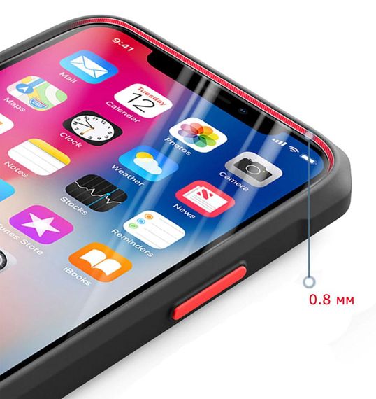 Противоударный бампер чехол Primolux Refraction Case для смартфона Apple iPhone 12 / iPhone 12 Pro - Black | Зображення 3