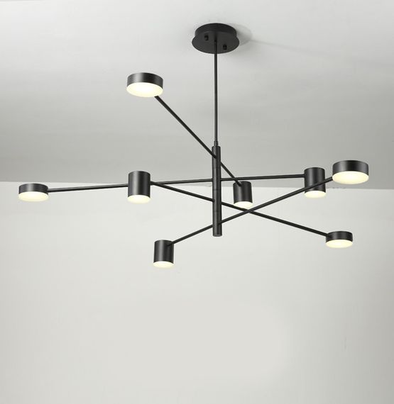 Люстра світлодіодна стельова LED світильник для квартири на стелю лед 26862 Чорний 40-90х102х102 см. | Зображення 1