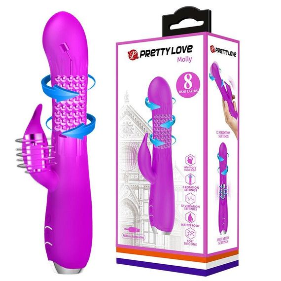 Вібратор із стимулятором клітора та ротацією "Molly" BI-014692 Sex Aura