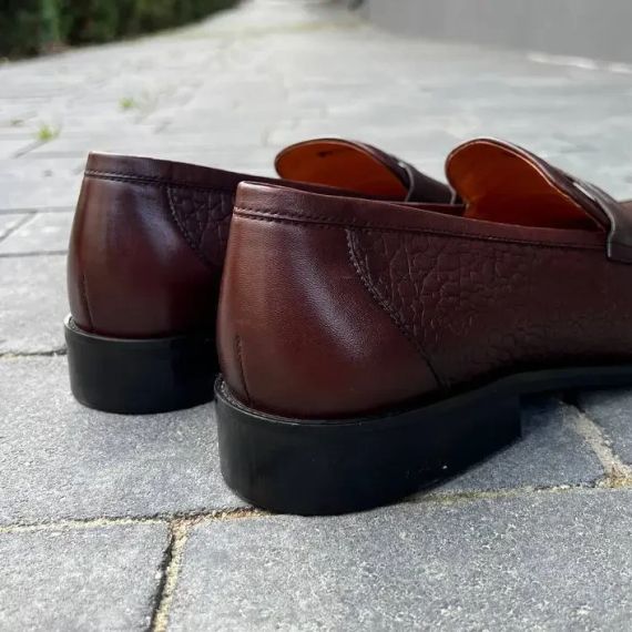 Брутальні чоловічі лофери коричневого кольору 46 розмір | Зображення 2