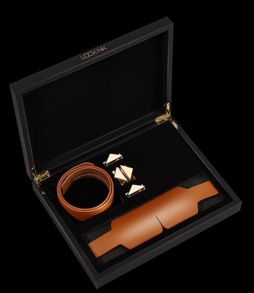 Маска на очі шкіряна Коричневий Lockink | Зображення 9