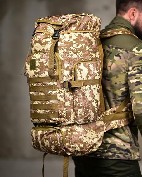Тактичний рюкзак 70 л армійський похідний наплічник для туризму полювання риболовлі військовий рюкзак
