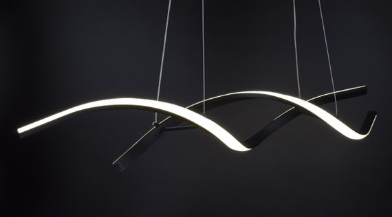 Люстра світлодіодна підвісна LED світильник для квартири на стелю лед 26969 Чорний 25-100х14х120 см. | Зображення 2