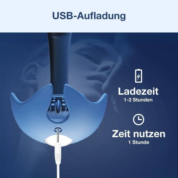 Эрекционное кольцо BeYourLover Barzillai с вибрацией и стимуляцией клитора, синее Sex Aura | Зображення 6