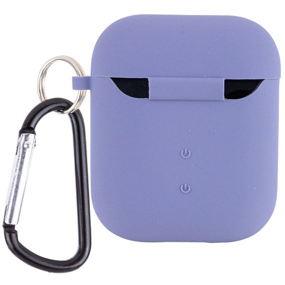 Силиконовый футляр с микрофиброй для наушников Airpods 1/2 Серый / Lavender Gray | Зображення 1
