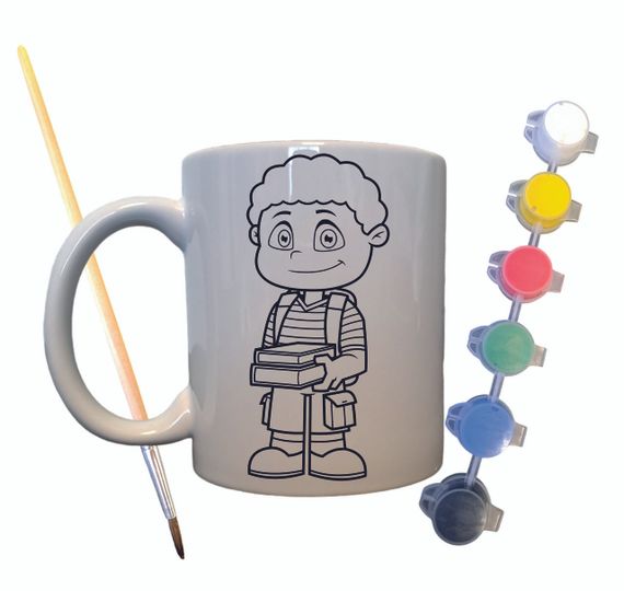 Набор для творчества кружка раскраска "Школьник" 330 мл белая | Зображення 1