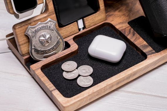 Органайзер-держатель для пистолета, iPhone и часов Apple «Police iWatch» с логотипом | Зображення 6