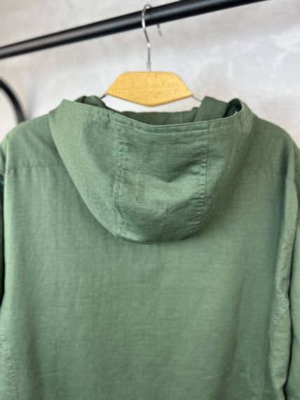 Сорочка з капюшоном Kiton зелена лляна  p048 | Зображення 6