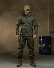 Демісезонний тактичний костюм софтшол Softshell ROCKET олива НП4862