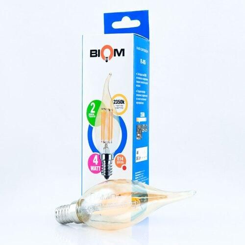 Світлодіодна лампа Biom FL-415 C35 LT 4W E14 2530K Amber свічка на вітрі | Зображення 2