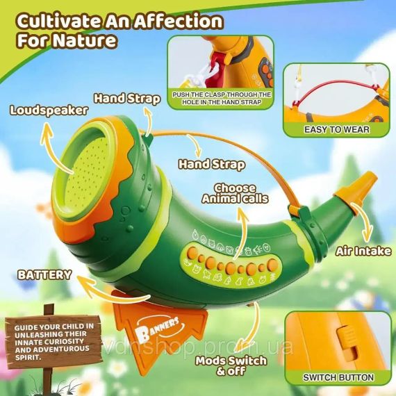 Детская интерактивная игрушка Горн со звуками животных Animal Caller Горн с имитацией 30 звуков животных | Зображення 3