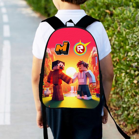 Рюкзак детский Майнкрафт и Роблокс дружба "Minecraft" 34х27 см,ранец Roblox городской для мальчика (00539)