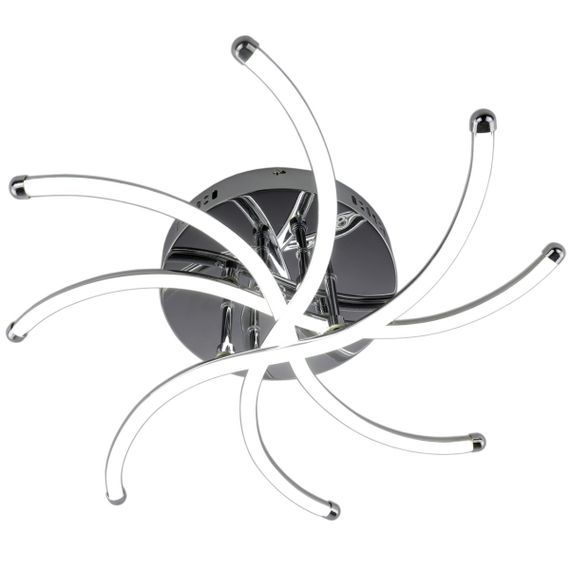 Люстра світлодіодна стельова LED світильник для квартири на стелю лед з пультом 25636 Хром 13х52х52 см. | Зображення 4