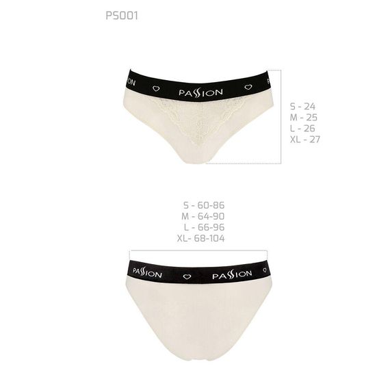 Трусики с широкой резинкой и кружевом Passion PS001 PANTIES ecru, size L | Зображення 4