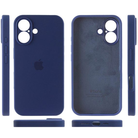 Чехол Silicone Case Full Camera Protective (AA) для Apple iPhone 16 Plus (6.7") Синий / Deep navy | Зображення 3