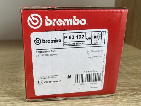 Колодки тормозные передние дисковые BREMBO, P83102 | Зображення 2
