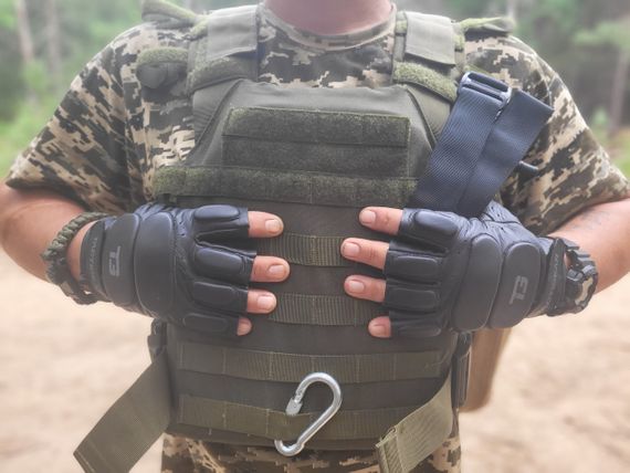 Рукавички тактичні шкіряні без пальців Power system TACTIGEAR PS-8801 Patrol Black M | Зображення 4