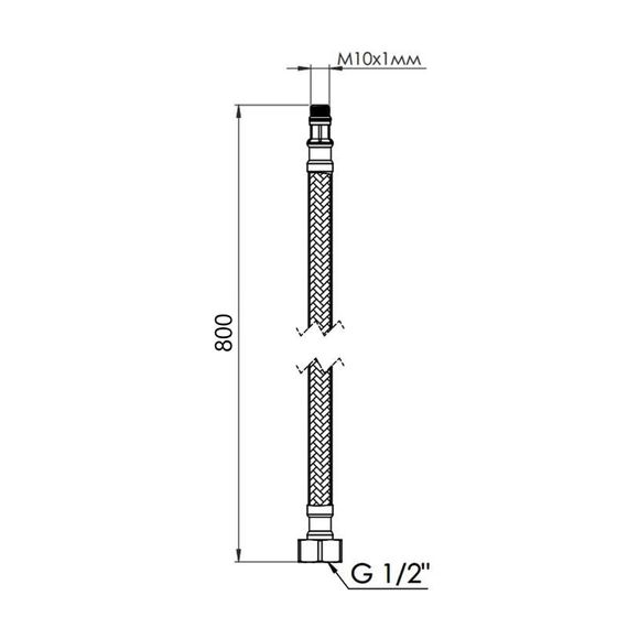 Гибкая подводка для воды Thermo Alliance Forte М10 80 см (пара) SF390W80 | Зображення 1