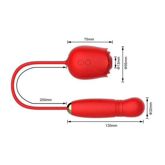 Вакуумный стимулятор в виде розы Every Night Toys с пульсацией, красный Sex Aura | Зображення 7