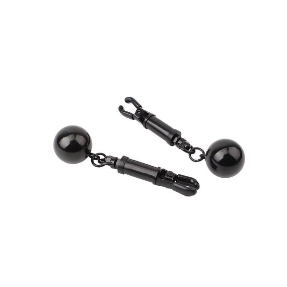 Зажимы для сосков Chisa Sins Inquisition Playful Weighted Nipple Clamps с грузиками, черные Sex Aura | Зображення 3