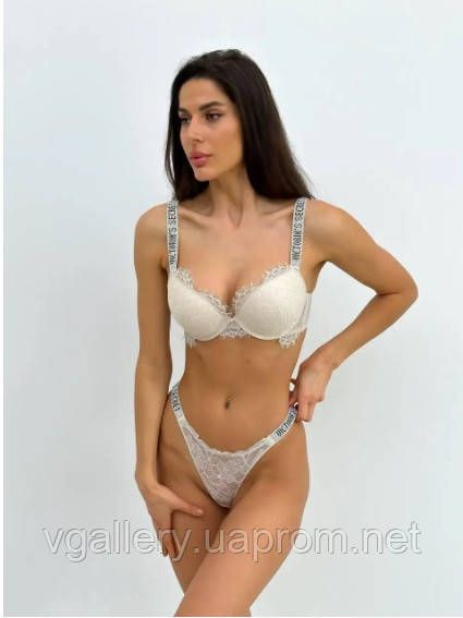 Кружевной комплект нижнего белья Виктория Сикрет Нижнее белье со стразами Victoria's Secret | Зображення 3