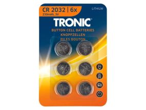 Батарейки CR 2032, Tronic, Lithium, 3V 6 шт.