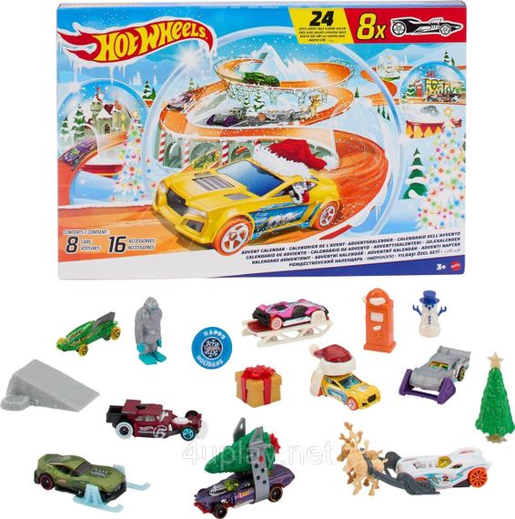 Адвент-календарь Хот Вилс 2024/2025 Оригинал Hot Wheels Advent Calendar Новогодний подарочный набор машинок | Зображення 2