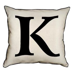 Подушка с мешковины Letter K 45x45 см (45PHB_ABC021_WH)