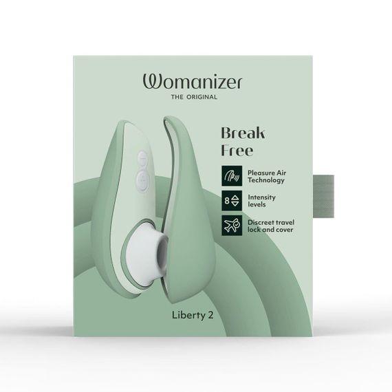 Вакуумний кліторальний стимулятор Womanizer Liberty 2 Sage, 8 режимів, магнітна кришечка Sex Aura | Зображення 9