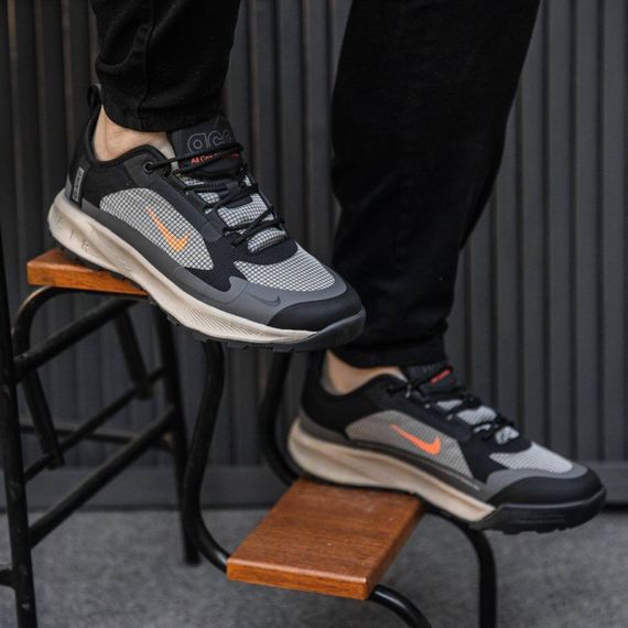 Демісезонні шкіряні кросівки Nike колір чорний/сірий | Зображення 6