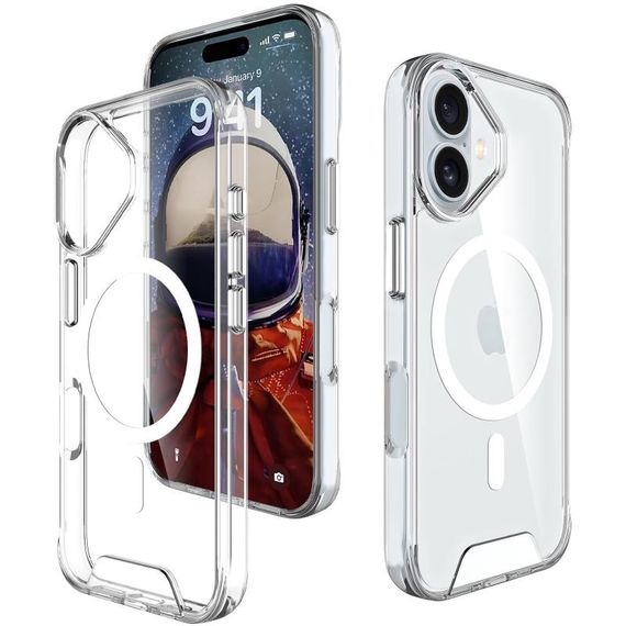 Чохол TPU Space Case with MagSafe для Apple iPhone 17 (6.3") Прозорий | Зображення 3