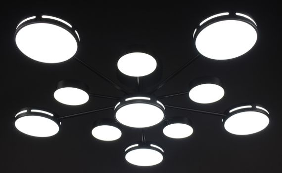 Люстра світлодіодна стельова LED світильник для квартири на стелю лед 27933 Чорний 19х88х88 см. | Зображення 1