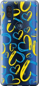 Чехол на Motorola One Vision Сердца UA "5292u-1782-17620"