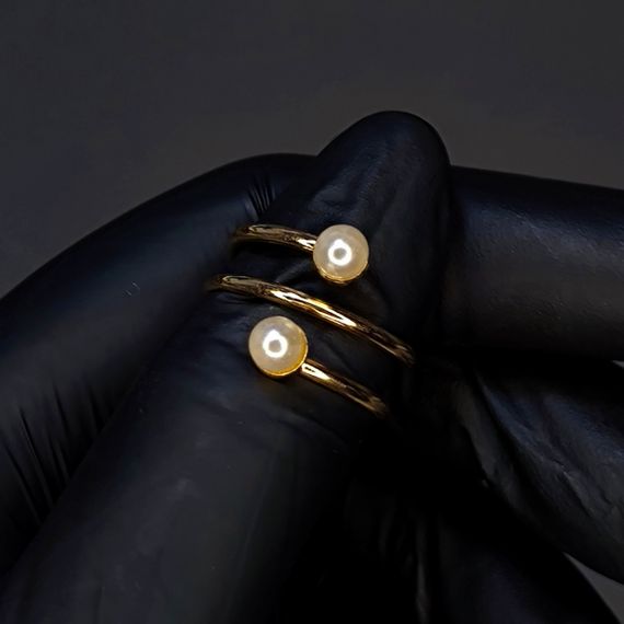 Кольцо #52 для фото ногтей (маникюра) цвет золото