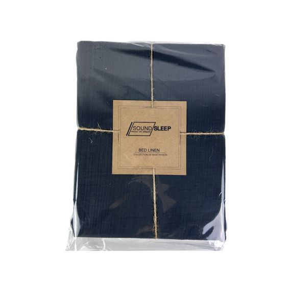 Простирадло на гумці SoundSleep Muslin Graphite муслін 180х200 см графіт (94162523)