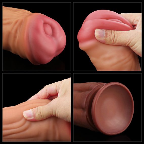 Фаллоимитатор - Dual-Layered Silicone Cock 12" Brown Sex Aura | Зображення 7