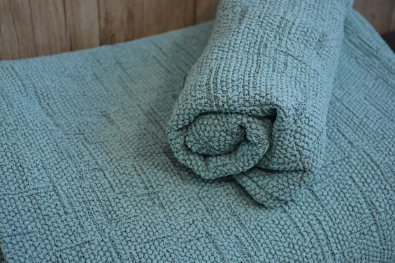 Жакардовий чохол на диван + 2 крісла Kora без спідниці М'ятний | Зображення 2