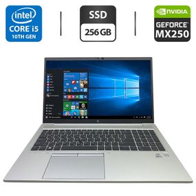 Ультрабук Б-класс HP EliteBook 850 G7 / 15.6" (1920x1080) IPS / Intel Core i5-10210U (4 (8) ядра по 1.6 - 4.2 GHz) / 16 GB DDR4 / 256 GB SSD / nVidia GeForce MX250, 2 GB GDDR5, 64-bit / WebCam б/у