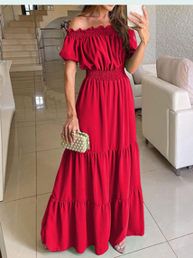 Сукня SV Party Dress Casual у підлогу Червоний, XL