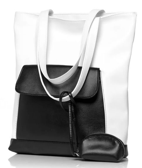 Шопер жіночий Sambag Shopper білий з чорним 41 х 30 х 10 см (93251008)