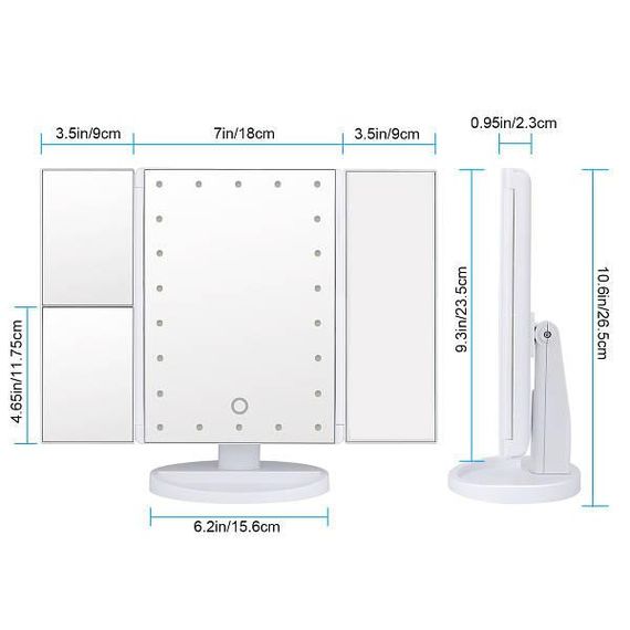 Косметичне складне дзеркало Led Mirror з LED підсвічуванням white