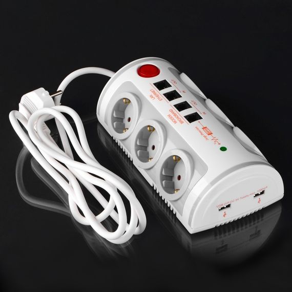 Сетевой фильтр SF-6F/2ZV 3x1.00 2USB+RJ11+RJ45+TV WH/GY | Зображення 7